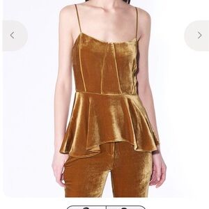 Veronica Beard Gold Velvet Top and matching pants. Top size 4 pants size 6